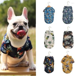 Dog Apparel Summer Clothes Hawaiian Beach Style Puppy Cat Shirt Short Sleeve Coconut Tree Printing Pet Accessories Size Max 5XL