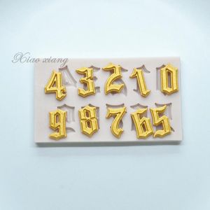 Baking Moulds "0-9" Numbers Silicone Molds DIY Party Letters Cupcake Fondant Decorating Tools Candy Clay Chocolate Gumpaste