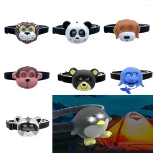 Headlamps Headlights Running Riding Light With Headband Child's Headlight Kids Gift SOS Flashlight Cartoon Animal Headlamp