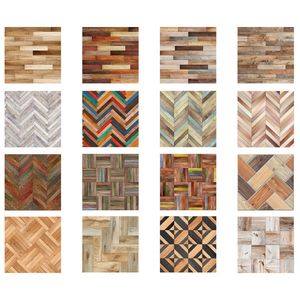 20pc PVC Waterproof Wood Grain Tile Sticker Kitchen Badrum Självhäftande vägg vardagsrum sovrum tapeter heminredning 240123