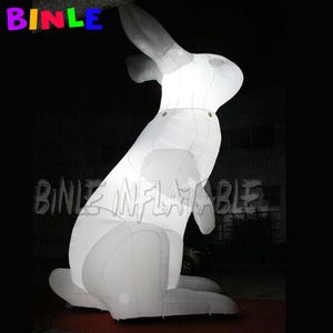 8mH (26 pés) Com soprador atacado Publicidade personalizada coelho inflável gigante branco/animal desenho animado/coelhinho da páscoa infláveis com luz led para venda