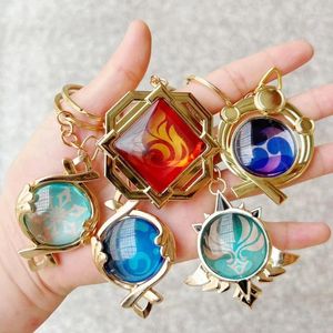 Klapety Genshin Impact Fontaine Sumeru Wanderer Light Justous Key Chain 7 Element Eye of Original God Cosplay Keyring