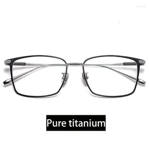 Оправа для солнцезащитных очков, мужская оправа для очков из чистого титана, фирменный дизайн, IP-покрытие, оптические очки для близорукости, мультифокальные квадратные очки