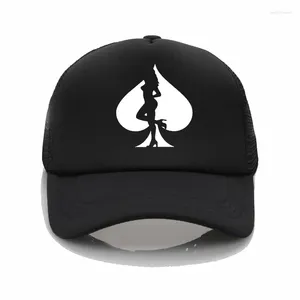 Bollmössor rolig sexig pokertryck baseball män kvinnor sol hat tjej streetwear casual trucker cap