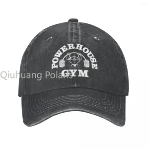 Boll Caps 2024 Classic Denim Powerhouse Gym Baseball for Men Women Summer Justerable Hat Funny Casquette