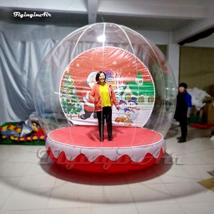 Atacado publicidade natal inflável globo de neve saltando bolha cúpula tenda transparente foto cabine adulto dentro para decoração quintal