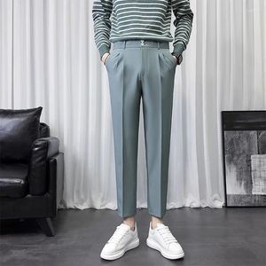 Pantaloni da uomo Abito casual da uomo Primavera Autunno Comodo abito alla caviglia solido Marchio di moda coreano Blu grigio caffè