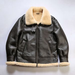 Pilot B3 Fur Integrated Herren-Jacke aus amerikanischem Schaffell mit großem Revers und großem Revers STM9