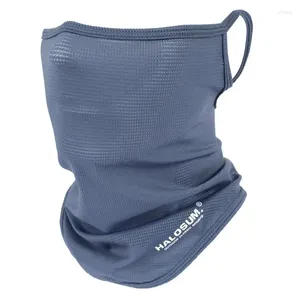 Bandanas Half Mask Scarf Neck Silk Sport Hang-Ear Gaiter Hunting Cover Running Bandana Hiking Tube Cool Cycling Mesh Face