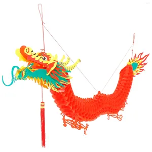 Decorazione per feste Drago cinese Carta Festival Anno Ghirlanda Lanterna Lanterne Appese Autunno Ornamenti 3D Decor Primavera