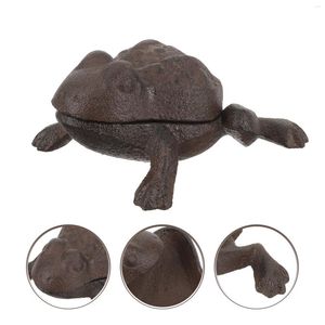 Dekoracje ogrodowe Caste Iron Crafts Ornaments Frog Key Box Metal (żaba) Ukryty uchwyt do łańcucha zewnętrznego