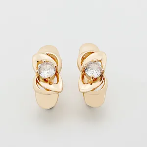 Dangle Earrings White Round Stone Stud Hollow Unique Women 585 Rose Gold Filled Fashion Irregular Cute Jewelry