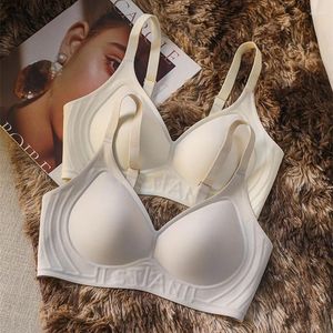 Reggiseni Senza Soluzione di Continuità Naked Feeling Sollevamento Coppa Fissa Reggiseno Push-up Seno Piccolo Senza Filo Riduzione del Supporto Morbido da Donna