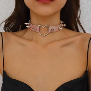 Gargantilha padrão feminino sexy gótico bloqueio harajuku chocker colar coração chave rebites preto goth punk gargantilhas