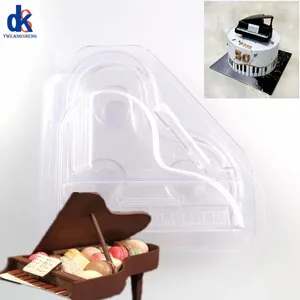 Moldes de cozimento 3D Transparente Piano Molde de Chocolate Cozinha Bolo Decoração Molde Ferramentas DIY Fácil Liberação Limpeza Doces Fazendo