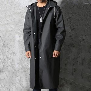 Racingjackor Black Raincoat Eva Men Långt förstorade Brim Mens Rain Jacket Vattentät och lätt förpackbar för utomhus