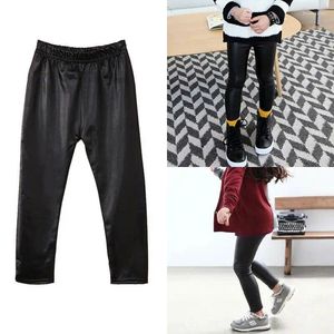 Trousers Pudcoco US Stock Toddler Baby Kids Girls Black Stretchy Faux Leather Skinny Pants Leggings Fashion