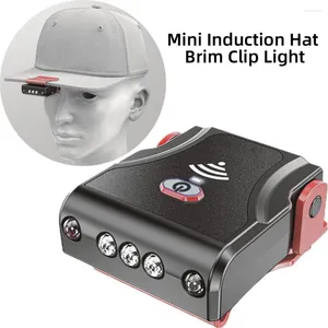 Fari Cap Light Faro 4 modalità Fari con sensore Lampada frontale a LED Lampada frontale ricaricabile USB Cappello induttivo Clip On Lights