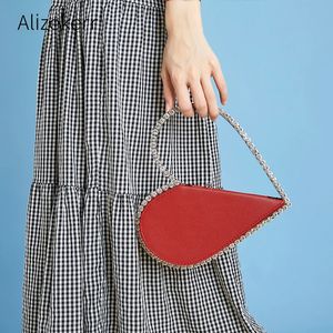 Diamond Red Heart Evening Clutch Torby Women Designer Chicka Rękołaja Akryl Rękołaja Czarna torebka na przyjęcie weselne