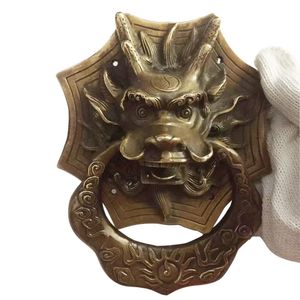 Vintage Pirinç Ejderha Knocker Ahşap Villa Avlu Kapı Mobilya Tutarları Bronz Kapı Knocker Ev Dekorasyonu 240130