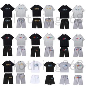 mens designer trapstar t shirt shorts set tshirt clothes tops Summer season tshirt Color blocking letter tee t shirt sports Comfortable short trapstar tracksuit