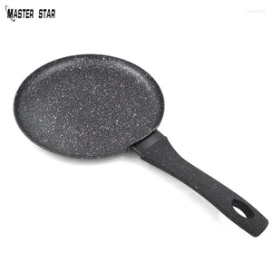 Tavalar Master Star 2024 Tasarım Granit Kaplama Teflon Sartenes Tavan Tavası Yapışmaz 24cm Griddle Krep İndüksiyon Ocak