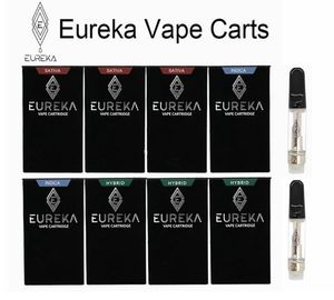 Eureka Glass Carts Atomizers Ceramic Coil Premium Sauce Cartridges 0.8ml 1ml Empty 510 Thread with Packaging