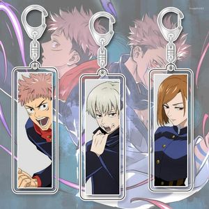 Keychains Jujutsu Kaisen Yuji Itadori Keychain Fushiguro Megumi Cosplay Two-sided Acrylic Keyring Anime Jewelry Fans Souvenir