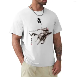 Polos masculinos Riding Of Guan Yu Camiseta Anime Roupas Edição Camisetas gráficas masculinas