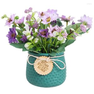 Decorative Flowers Nordic Cineraria Simulation Flower Potted Decoration Ornaments Table Fake Wedding