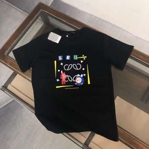 Designer de luxo loes tendência clássica camiseta manga curta moda nova high-end solta, grande carta dos desenhos animados em torno do pescoço, tendência da juventude