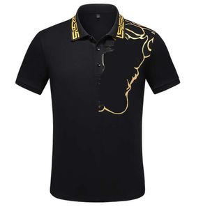 2024 Дизайнерская полосатая рубашка-поло, футболки, поло со змеей и пчелой, мужская уличная мода, поло с лошадьми, роскошная футболка 620