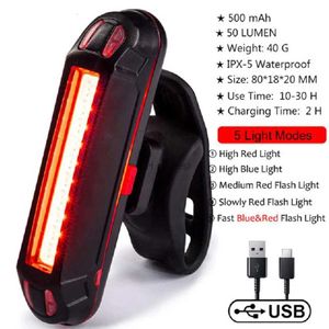 Other Lighting Accessories Bicycle LED Rear Light Waterproof Charging Cycling Taillight USB Rechargeable Warning Lamp Bicycle Accessories YQ240205