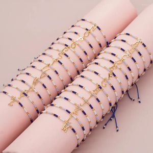 Link Bracelets Go2boho Bohemian Colorful Gold Plated Letter A-z Charm Women Gift Handmade Friendship Fashion Jewelry Miyuki Seed Bead