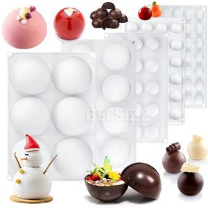 Baking Moulds 3D Semi Sphere Chocolate Silicone Mold For Cake Half Round Ball Bomb Pastry Mousse Ice Lollipop