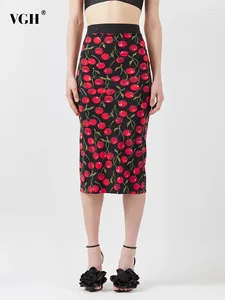 Юбки VGH с цветными блоками и принтом, винтажная утягивающая юбка для женщин с высокой талией, элегантная облегающая юбка на молнии, женский модный стиль