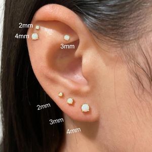 Stud Earrings 2PC Stainless Steel Opal Small For Women 2/3/4mm Tiny Ear Bone Nail Cartilage Piercing Earring Jewelry Pendients