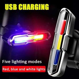 Other Lighting Accessories Bike Taillight USB Rechargeable Flashing Bicycle Rear Light Laser Safety Warning LED Super Bright Waterproof Bike Tail Lamp YQ240205