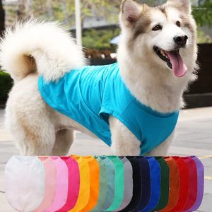 Dog Apparel OIMG Solid Color T-shirts Golden Retriever Labrador French Bulldog Sleeveless Cotton Pet Shirts For Medium Large Clothes