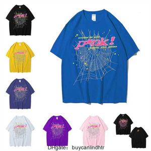 2024 MENS T-SHIRTS 555 Hip Hop Kanyes Style Sp5der T Shirt Spider Jumper European och American Young Singers Short Sleeve DJMR