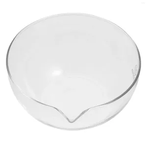 Glass Evaporating Dish Flat Bottom Round Mixing Bowl Chemistry Craft Basin With Spout Laboratory Glassware For School