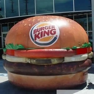 wholesale Bespoke 6m 20ft high Giant Inflatable Hamburger Inflatable Food Models With Factory Price For Burger Shop Advertising