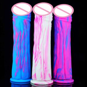 Dildos Dongs Giant Horse Liquid Silicone Animal Donkey Penis Thick Long Color Imitation True and False Anal Plug Interesting Masturbation Female