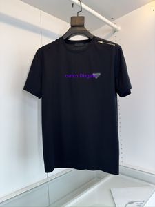 24SSトップデザイナーTシャツショルダージッパーレタープリントコットンカジュアルメンズTシャツルーストップシルクラウンドネック短袖Tシャツ841