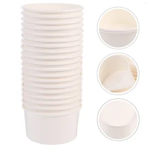 Disposable Cups Straws 100pcs Paper Ice Cream Cup Bowls Yogurt Dessert Cake Snack Serving Pudding Party Mousse Containers Container