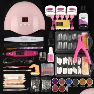 Kit per nail art Cosa Set di polvere acrilica Lampada per asciugatura Trapano Glitter Tutto per manicure Strumenti Hine Pennello Kit professionale Unghie Drop Delive Dhdmv