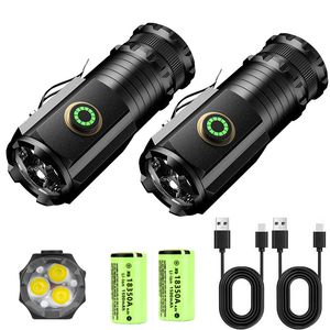 3 f350 led mini lanterna poderosa tipo-c recarregável 18350 bateria tocha sst20 2000lm lâmpada com cauda ímã lanterna tática