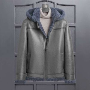 Winter Designer Original Ecological Fur Integrated Mens Leisure High End Coat 7T2M