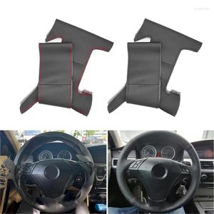 Steering Wheel Covers Hand-stitched Car-styling Perforated Microfiber Leather Cover For BMW 5 Series E60 E61 2004 2005 2006 2007 08 09