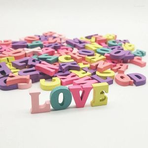 Decorative Figurines 100Pcs Party Home Craft 15mm Alphabet Decoration Mixed DIY Word Handmade Wooden Letters Numbers Multi-coloured Gift